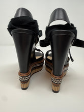 Christian Louboutin Shoes, Black Leather Tribuli Platform Wedge Sandals (size 35)