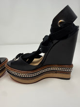 Christian Louboutin Shoes, Black Leather Tribuli Platform Wedge Sandals (size 35)