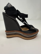 Christian Louboutin Shoes, Black Leather Tribuli Platform Wedge Sandals (size 35)