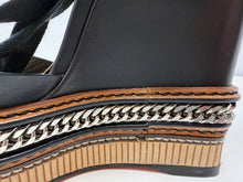 Christian Louboutin Shoes, Black Leather Tribuli Platform Wedge Sandals (size 35)