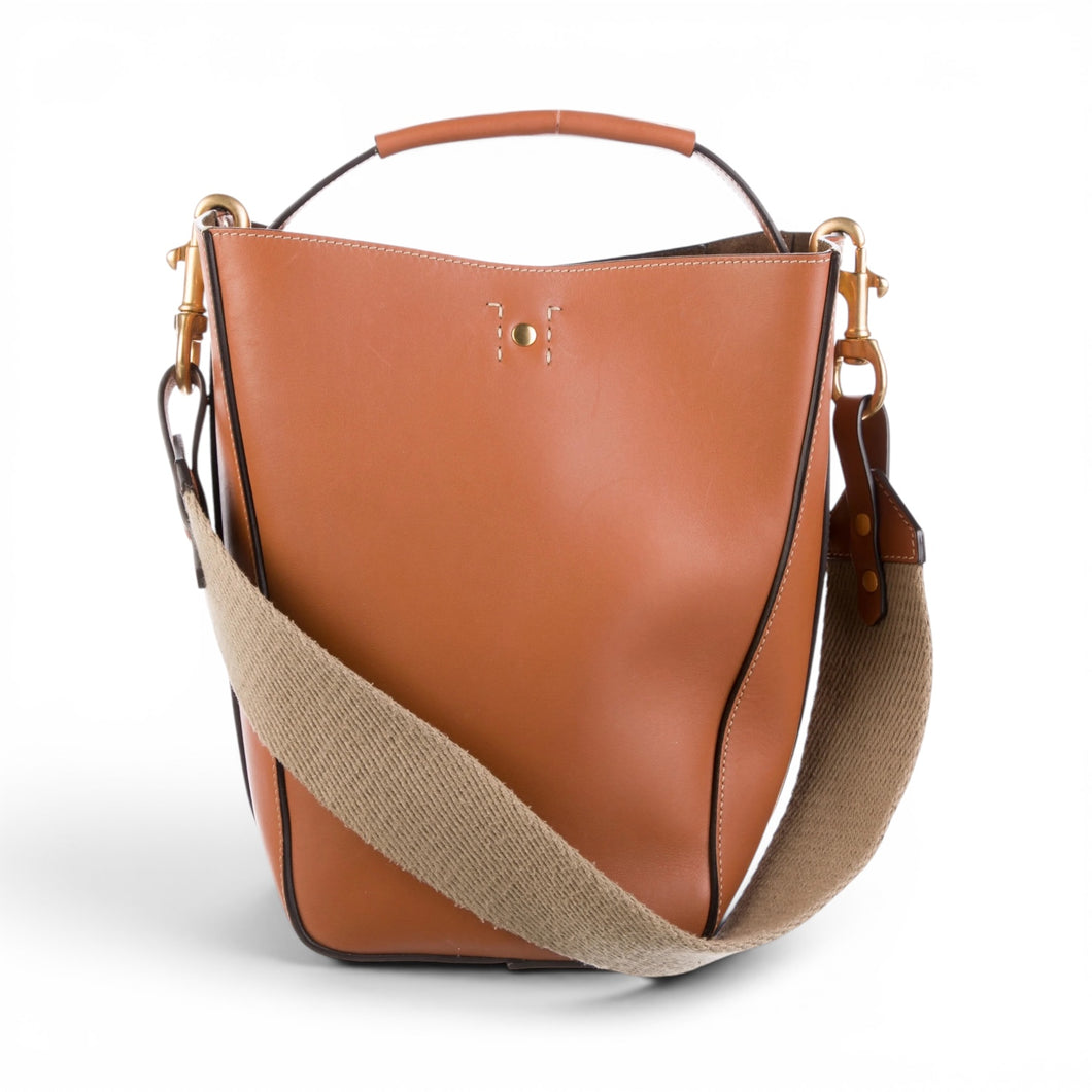 Ghurka Bag, Tan Leather Bucket Bag