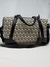 Ferragamo Bag, Printed Canvas with Leather Soft Duffle Bag