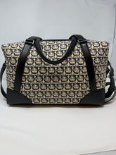 Ferragamo Bag, Printed Canvas with Leather Soft Duffle Bag