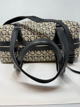 Ferragamo Bag, Printed Canvas with Leather Soft Duffle Bag