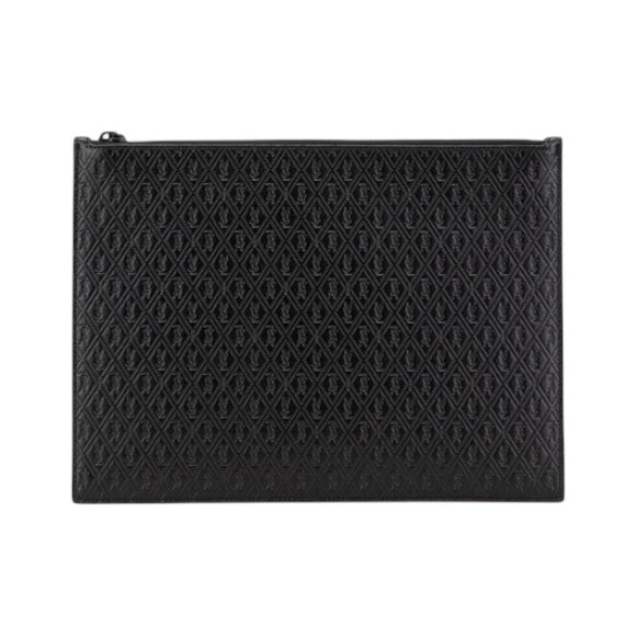 Saint Laurent Bag, Black Leather Logo Clutch