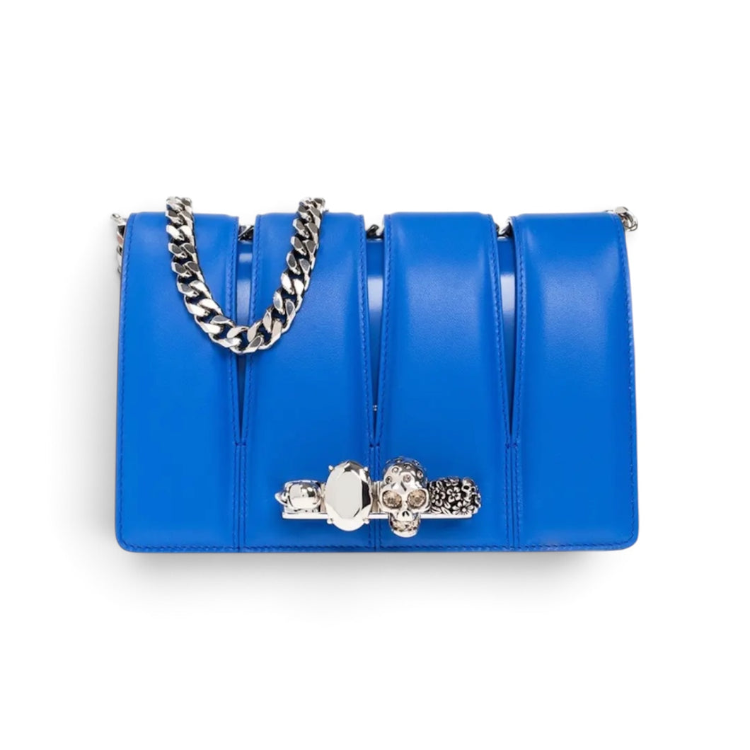 Alexander McQueen Bag, Blue Calfskin Small Slash Bag