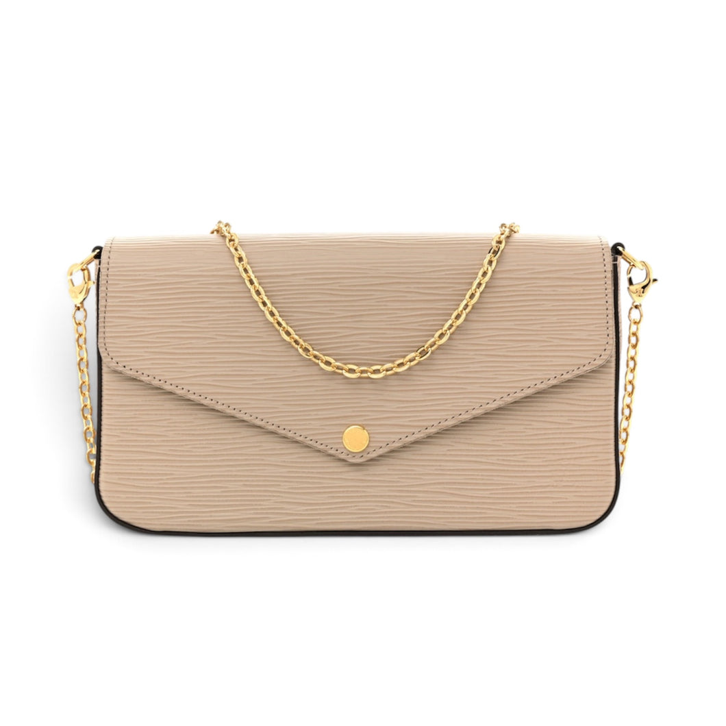 Louis Vuitton Bag, Taupe Epi Felicie Pochette Chain Wallet