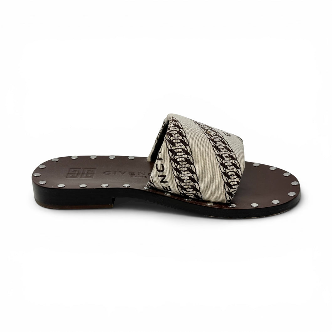 Givenchy Shoes, Brown Jacquard Sandals (size 39)