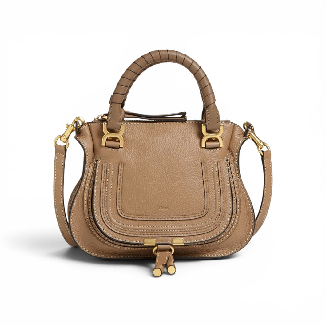 Chloé Bag, Nutmeg Pebbled Leather Mini Marcie Bag