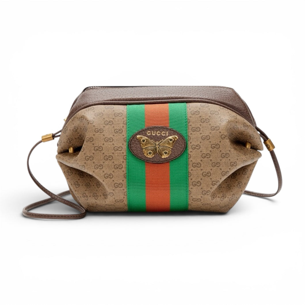 Gucci Bag, Brown Mini 2019 GG Supreme Monogram Web Butterfly New Candy Bag