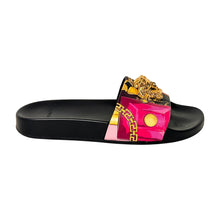 Versace Shoes, Pink & Gold Medusa Slides (size 36.5)