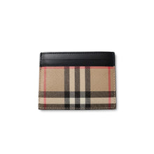 Burberry Black Leather & Check Card Wallet