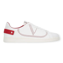 Valentino Shoes, White & Red Backnet Sneakers (size 38)
