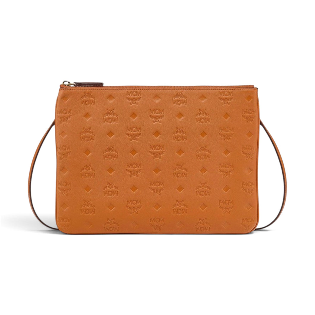 MCM Bag, Cognac Leather Klara Crossbody Pouch