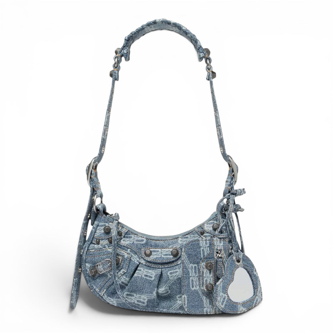 Balenciaga Bag, Denim BB Monogram Le Cagole Shoulder Bag