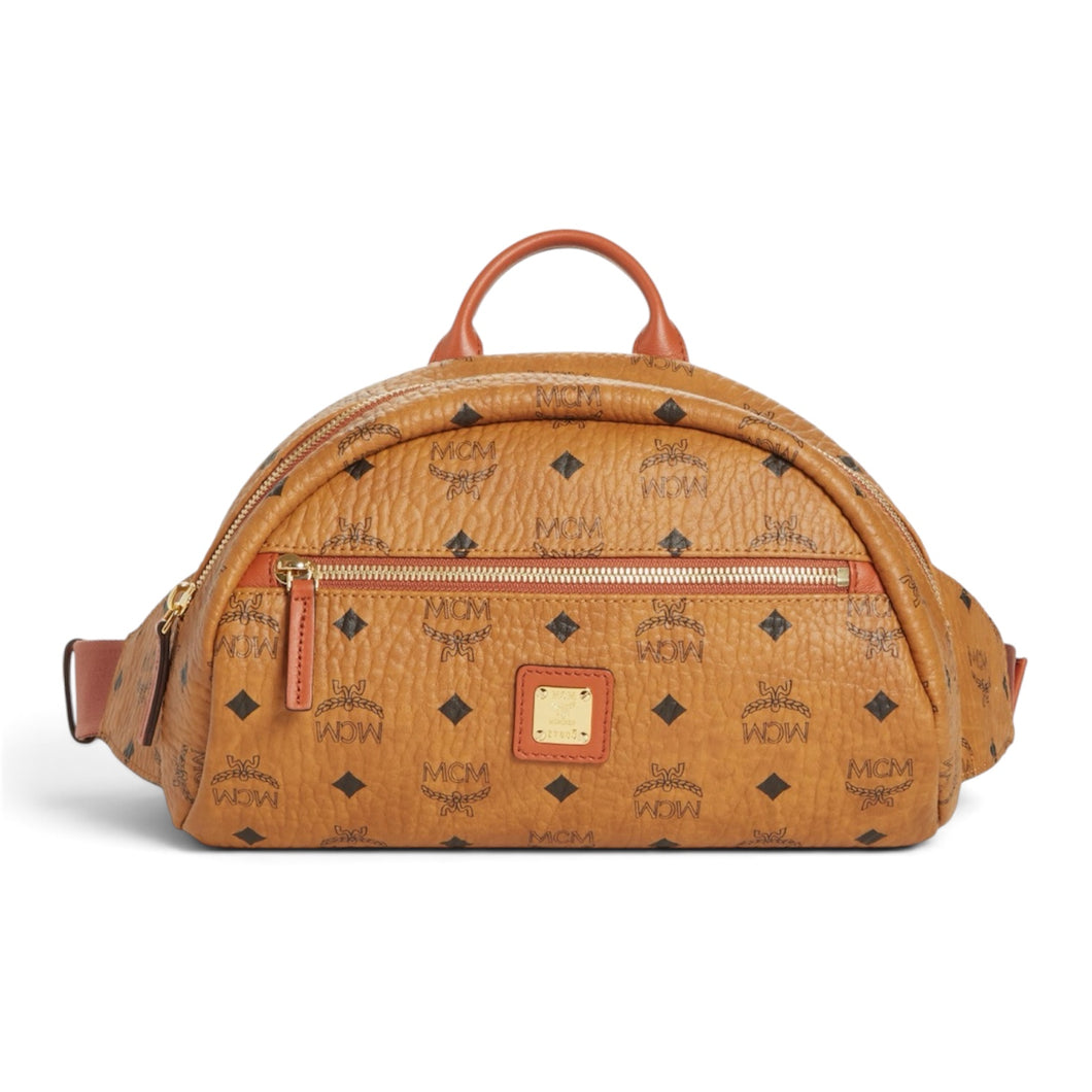 MCM Bag, Cognac Leather Cylinder Small Belt Bagm