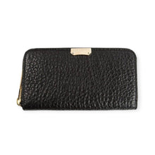 Burberry Black Signature Grain Calfskin Embossed Continental Wallet