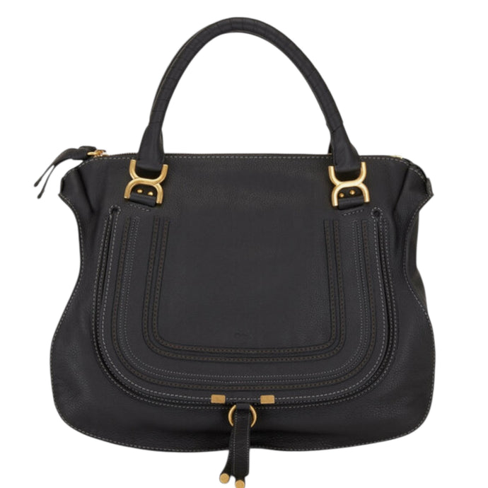 Chloe Bag, Black Leather Large Marcie Shoulder Bag