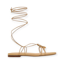 Alexis Shoes, Tan & Gold Delphine Sandals