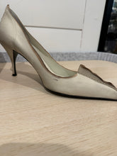 Prada Shoes, White Antiqued Leather 85mm Pumps (size 38)
