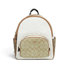 Coach Bag, Signature Canvas & Tan Leather Court Backpack