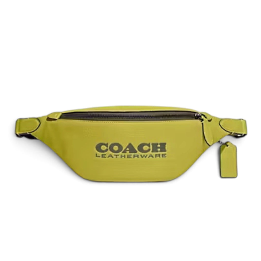 Coach Bag, Lime & Olive Green Leather Charter Belt Bag