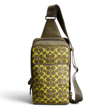 Coach Bag, Signature Leather in Lime & Olive Green Sling Bag