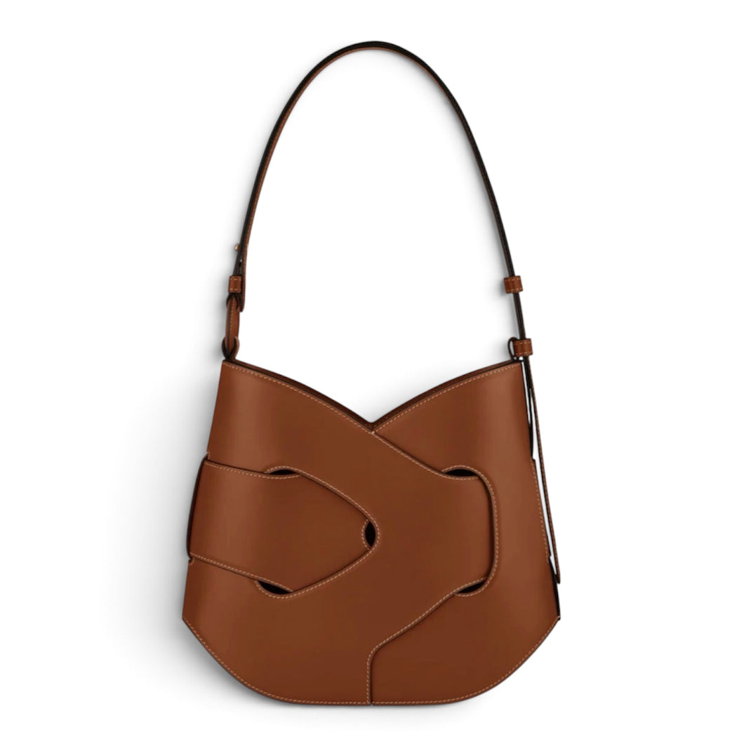 Polène Bag, Cognac Leather Nodde Shoulder Bag