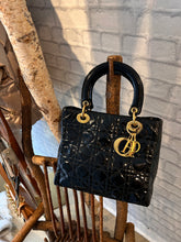 Christian Dior Bag, Black Patent Cannage Medium ‘Lady Dior’ Bag