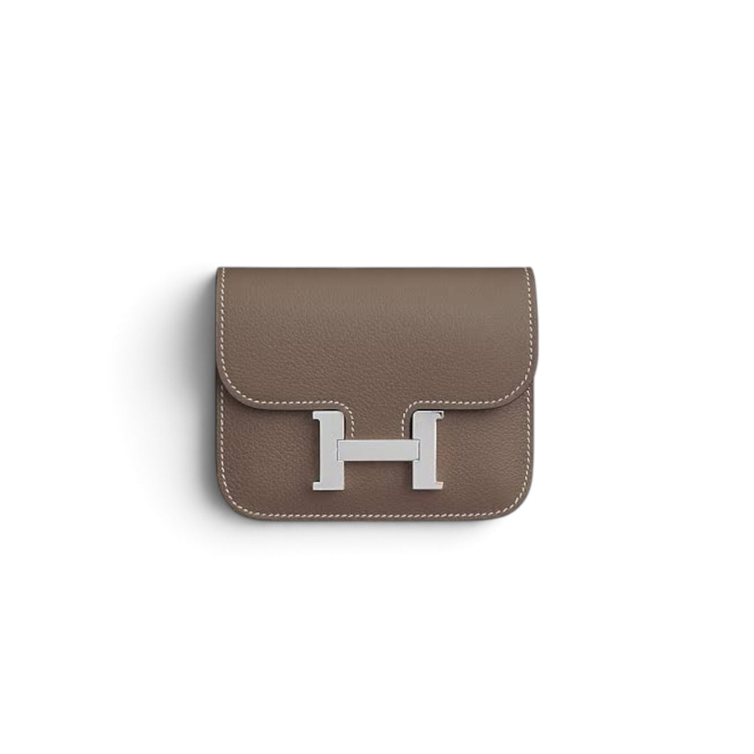 Hermès 2024 Étoupe Evercolor Calfskin Constance Slim Wallet