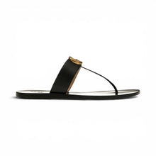 Gucci Shoes, Black Leather GG Thong Sandals (size 40.5)