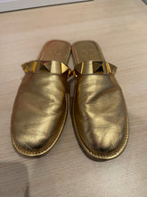 Valentino Shoes, Gold Leather Roman Stud Mules (size 39)