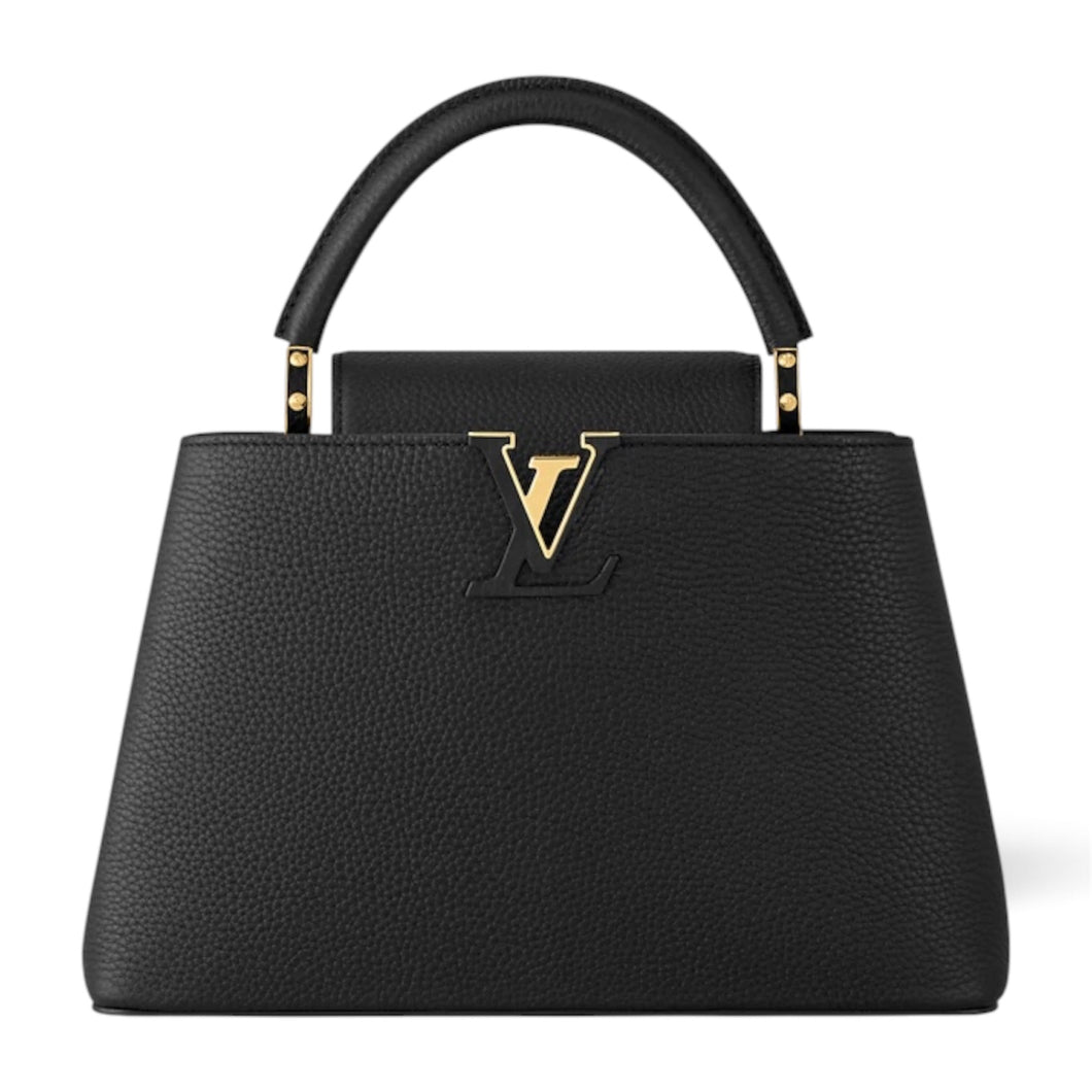 Louis Vuitton Bag, Black Taurillon Leather Capucines MM