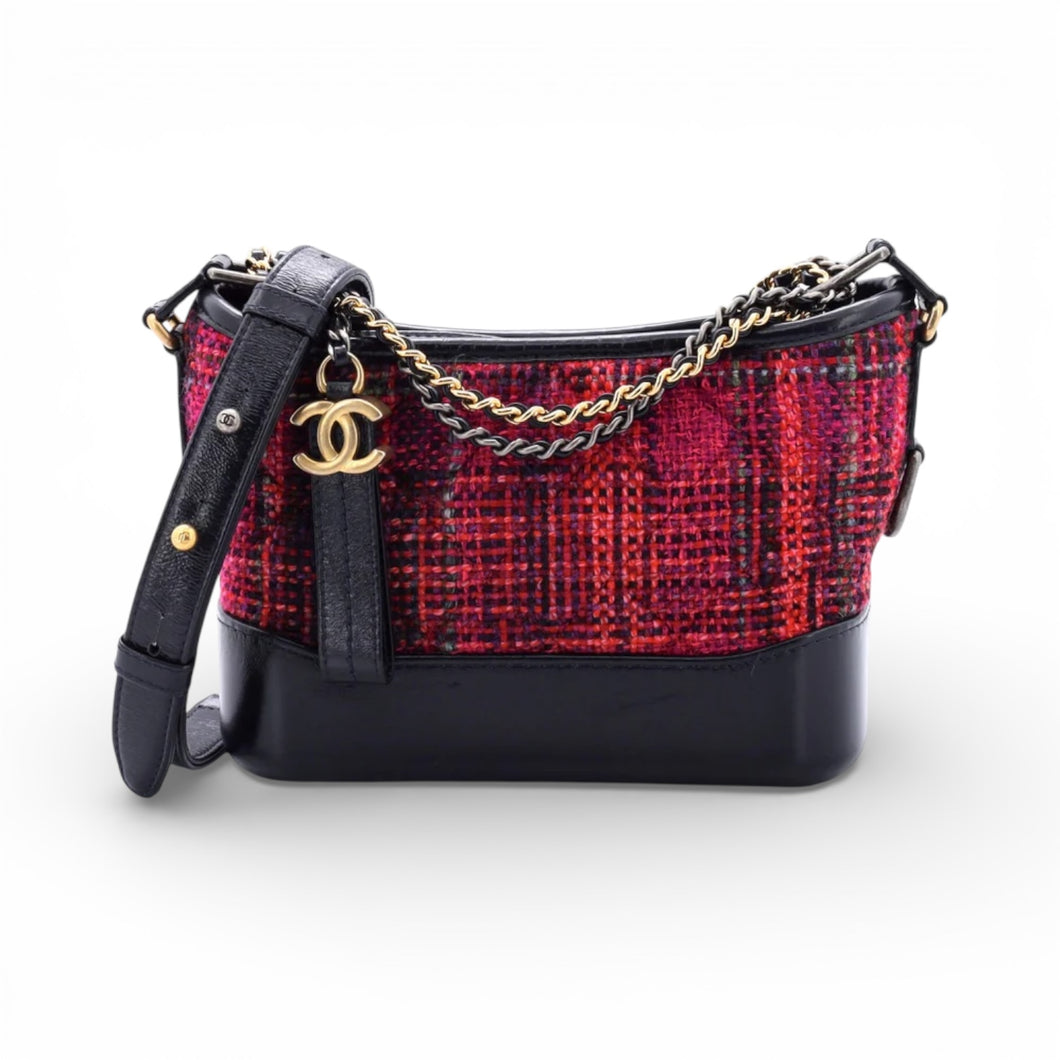 Chanel Bag, 2018 Tweed & Calfskin Small Quilted Gabrielle Hobo