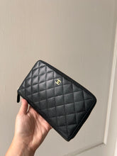 Chanel Black Caviar Quilted Large Zip Around Wallet