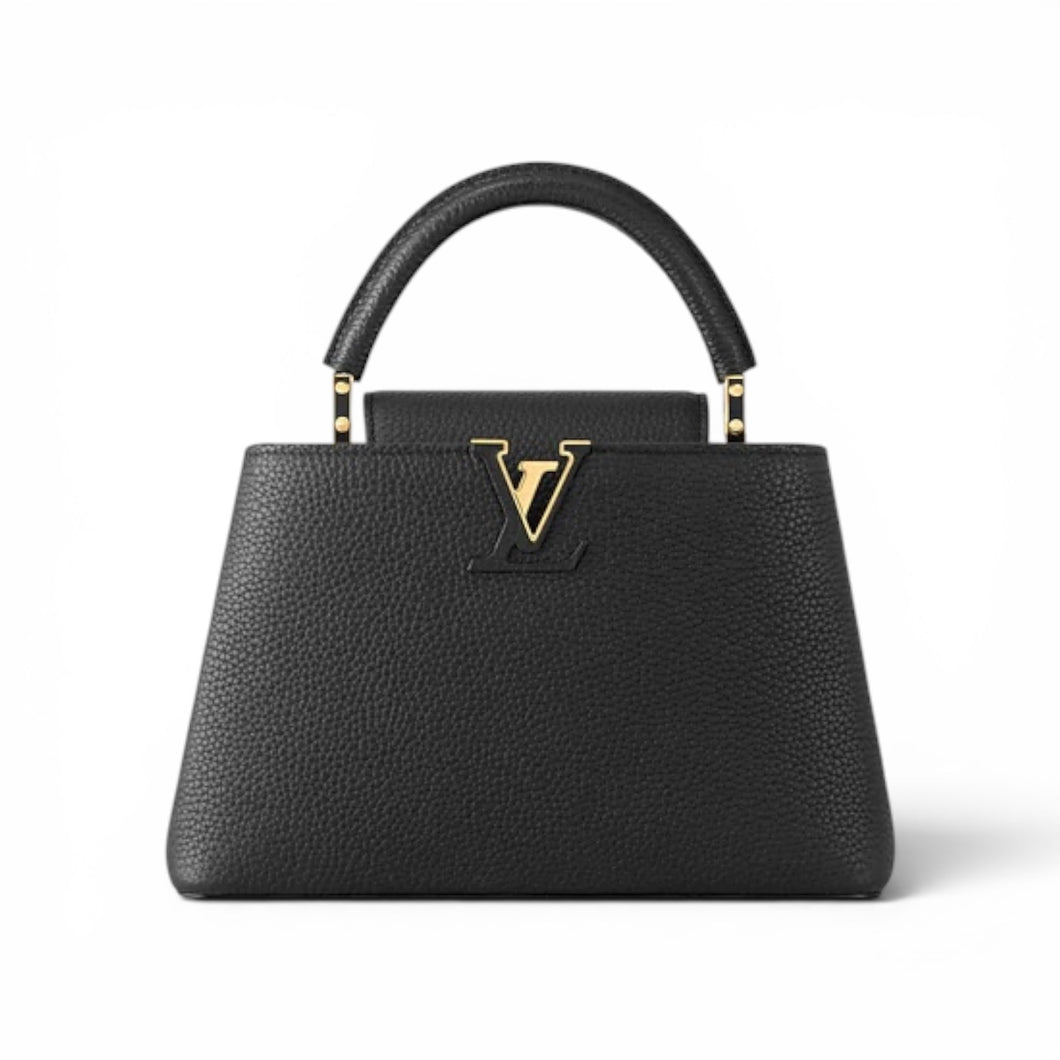 Louis Vuitton Bag, Black Taurillon Leather Capucines BB