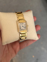 Cartier Tank Française Watch Small Model, Quartz Movement, Yellow Gold, Diamonds