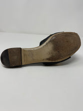 Valentino Shoes, Black Leather Roman Stud Flat Slides (size 40.5)