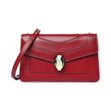 Bvlgari Bag, Ruby Red Calfskin Leather Serpenti Forever Crossbody