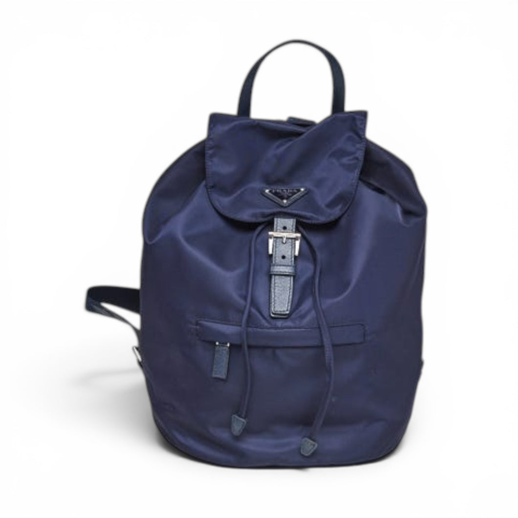 Prada Bag, Navy Nylon Logo Backpack Bag