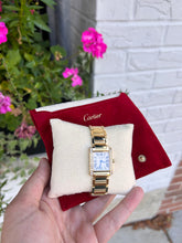 Cartier Tank Française Watch Small Model, Quartz Movement, Yellow Gold, Diamonds