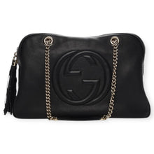 Gucci Bag, Black Pebbled Calfskin Medium Soho Bowler Tote