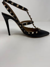 Valentino Shoes, Black Leather Rockstud Caged Heels (size 40)