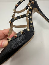 Valentino Shoes, Black Leather Rockstud Caged Heels (size 40)