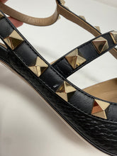 Valentino Shoes, Black Leather Rockstud Caged Heels (size 40)