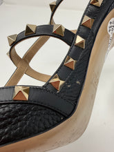 Valentino Shoes, Black Leather Rockstud Caged Heels (size 40)