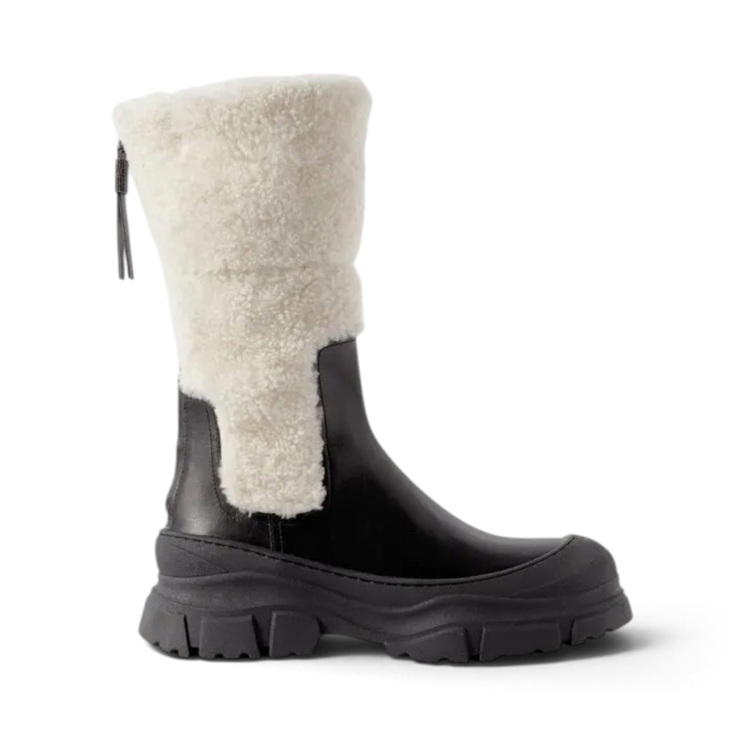 Brunello Cucinelli Shoes, Shearling Chelsea Boots (size 36)