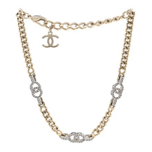 Chanel 2022 Crystal CC Chain Links Choker Necklace