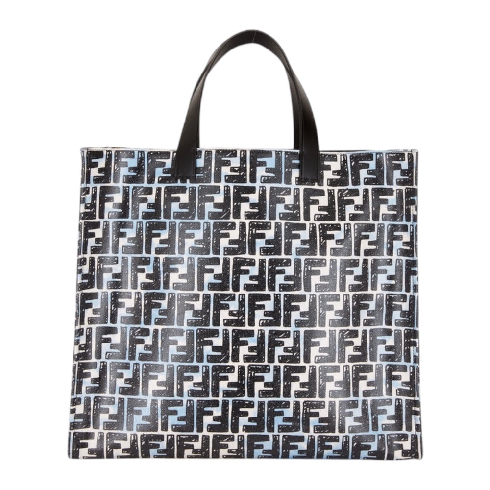 Fendi Bag, Blue & White FF Glazed Canvas Shopper Tote