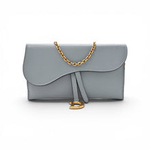 Christian Dior Bag, Blue Calfskin Saddle Chain Pouch